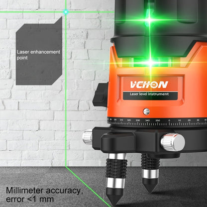 VCHON  30 Times Enhanced Green Light 3 Line High-precision Outdoor Laser Level Instrument with Anti-drop Plastic Box & 1m Tripod - Consumer Electronics by buy2fix | Online Shopping UK | buy2fix