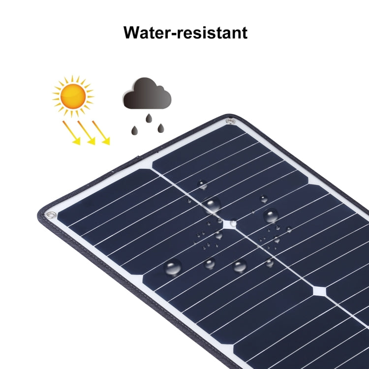 HAWEEL 4 PCS 20W Monocrystalline Silicon Solar Power Panel Charger, with USB Port & Holder & Tiger Clip, Support QC3.0 and AFC(Black) - Charger by HAWEEL | Online Shopping UK | buy2fix