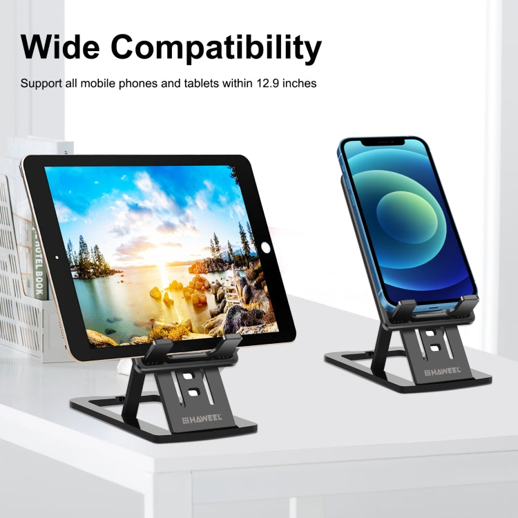 HAWEEL Adjustable Lifting Folding Portable Live Broadcast Desktop Plastic Holder(Black) - Consumer Electronics by HAWEEL | Online Shopping UK | buy2fix