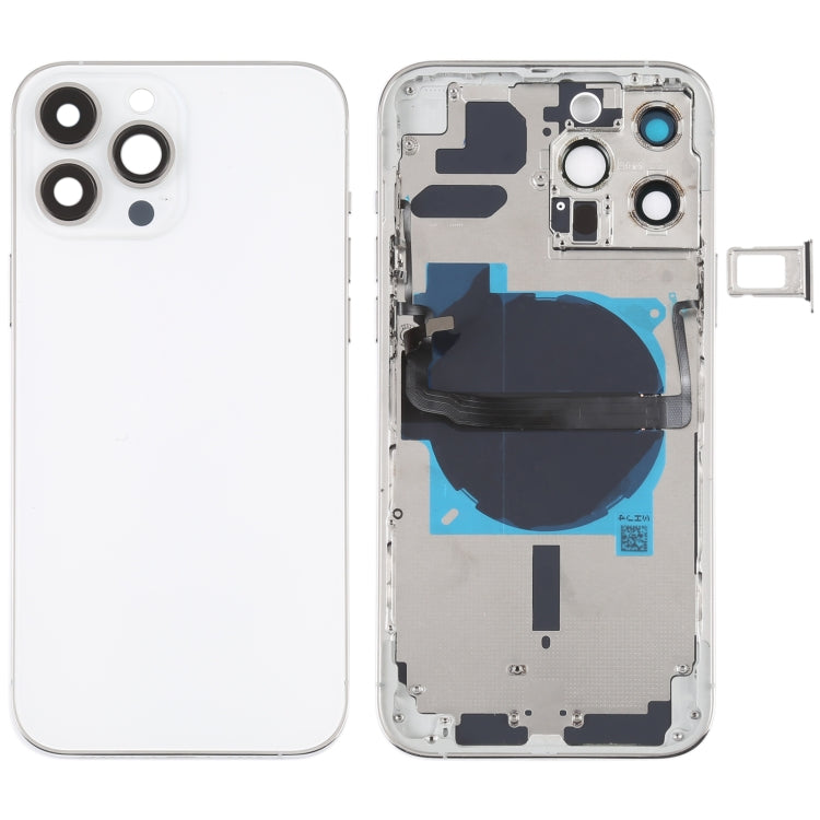 For iPhone 13 Pro Max Battery Back Cover with Side Keys & Card Tray & Power + Volume Flex Cable & Wireless Charging Module(White) - Repair & Spare Parts by buy2fix | Online Shopping UK | buy2fix