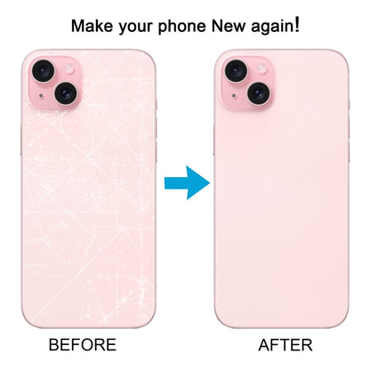 For iPhone 15 Easy Replacement Big Camera Hole Glass Back Battery Cover(Pink) -  by buy2fix | Online Shopping UK | buy2fix