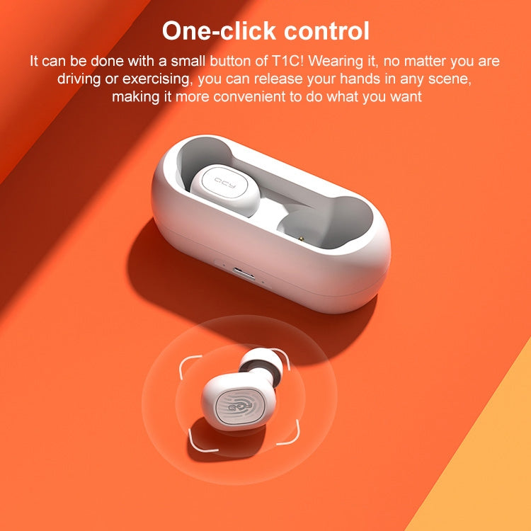 Original Xiaomi Youpin QCY-T1C TWS Bluetooth V5.0 Wireless In-Ear Earphones with Charging Box(White) - TWS Earphone by Xiaomi | Online Shopping UK | buy2fix