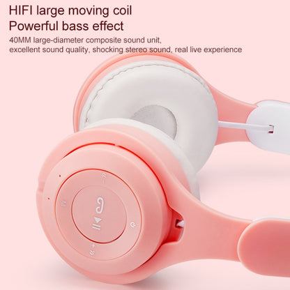 M6 Luminous Cat Ears Pure-color Foldable Bluetooth Headset with 3.5mm Jack & TF Card Slot (Pink) - Headset & Headphone by buy2fix | Online Shopping UK | buy2fix