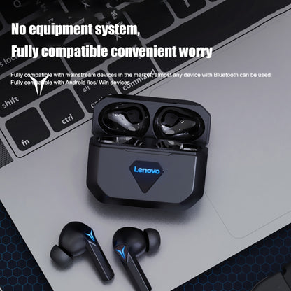 Lenovo LivePods GM6 Wireless Bluetooth 5.0 TWS Gaming Earphones with Charging Box (Black) - Bluetooth Earphone by Lenovo | Online Shopping UK | buy2fix