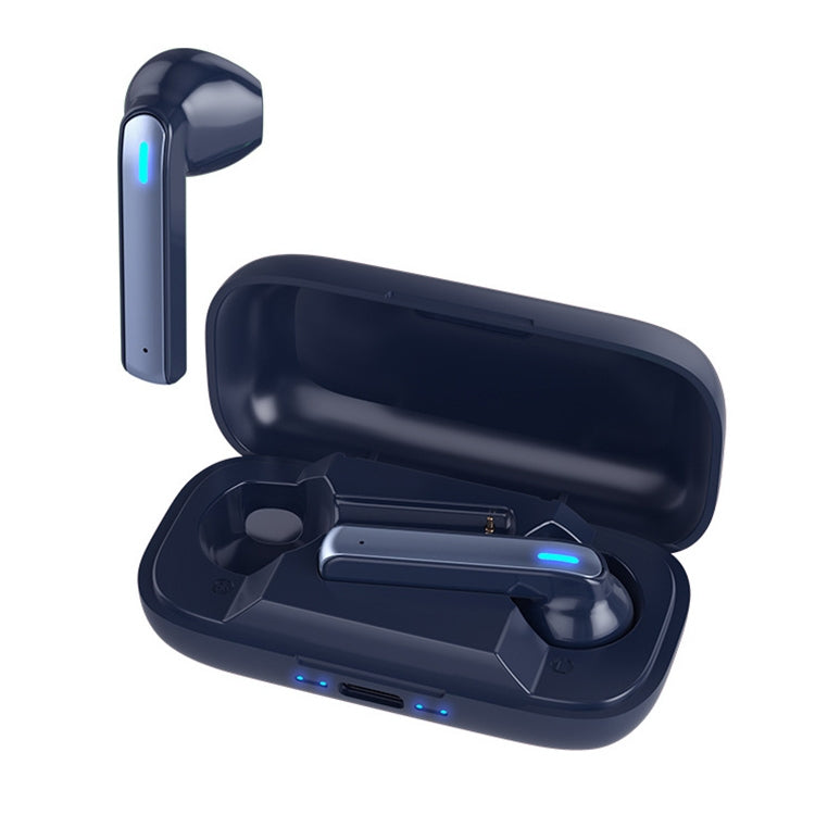 BQ02 TWS Semi-in-ear Touch Bluetooth Earphone with Charging Box & Indicator Light, Supports HD Calls & Intelligent Voice Assistant (Blue) - TWS Earphone by buy2fix | Online Shopping UK | buy2fix