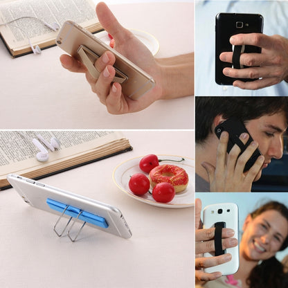 2 in 1 Adjustable Universal Mini Adhesive Holder Stand + Slim Finger Grip, Size: 7.3 x 2.2 x 0.3 cm(Grey) - Ring Holder by buy2fix | Online Shopping UK | buy2fix