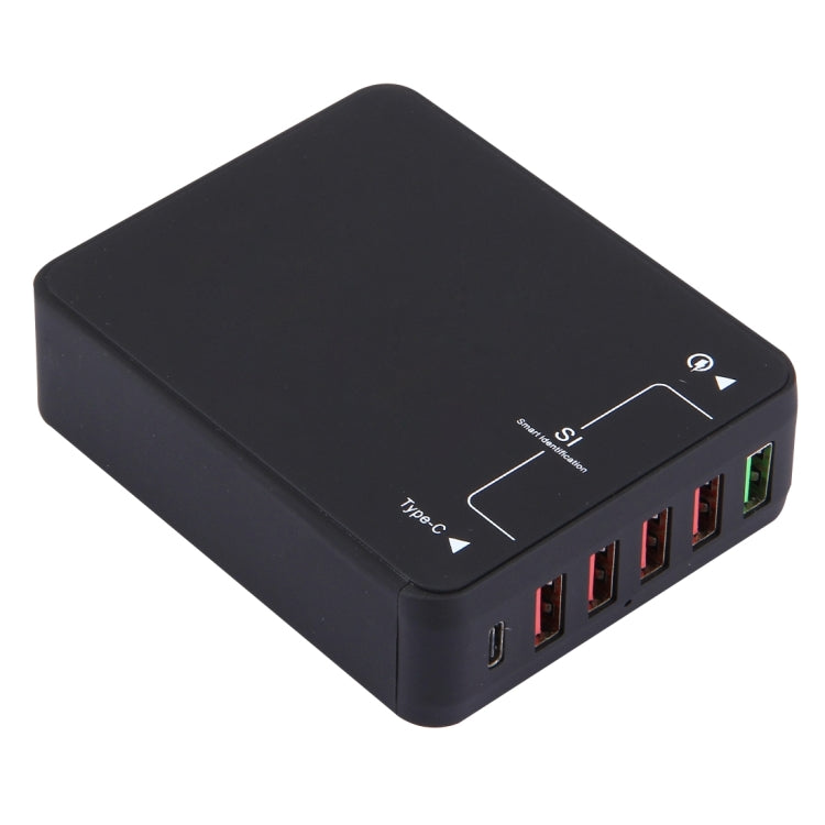 Q8118 1 Quick Charge 3.0 + 4 Smart Identification USB + 1 USB-C / Type-C 3.1 Desktop USB Charger - Apple Accessories by buy2fix | Online Shopping UK | buy2fix