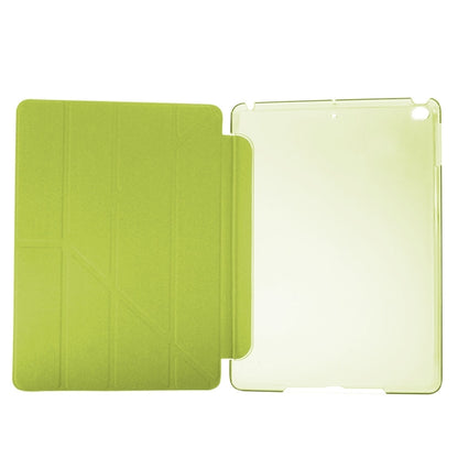 For iPad 9.7 (2018) & iPad 9.7 (2017) & iPad Air Silk Texture Horizontal Deformation Flip Leather Case with Three-folding Holder(Green) - Apple Accessories by buy2fix | Online Shopping UK | buy2fix