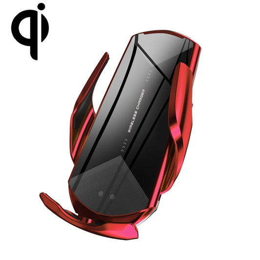 Q2 15W Universal Rotation Infrared Induction Magnetic Car Wireless Charging Mobile Phone Holder with Micro USB + 8 Pin + Type-C / USB-C Magnetic Connector(Red) - In Car by buy2fix | Online Shopping UK | buy2fix