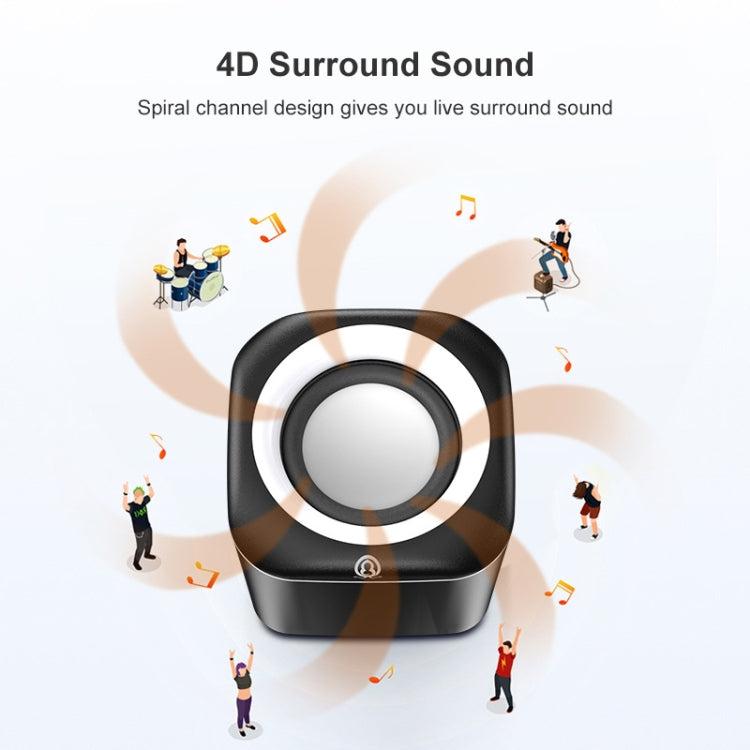 A1 Upgraded Version USB Wire-controlled 4D Stereo Sound Mini Wired Speaker, Cable Length: 1.3m(White) -  by buy2fix | Online Shopping UK | buy2fix