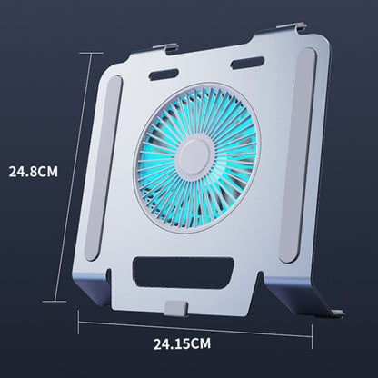 R-JUST HZ25 3.5W Aluminum Alloy Large Turbo Desktop Fan Cooling Laptop Stand(Silver) - MacBook Holder by R-JUST | Online Shopping UK | buy2fix