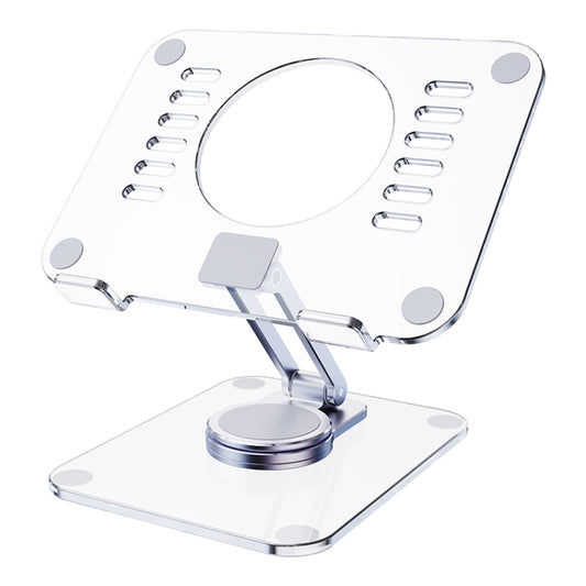 R-JUST T632 Acrylic 360 Degree Rotating Desktop Tablet Stand (Transparent) - Desktop Holder by R-JUST | Online Shopping UK | buy2fix