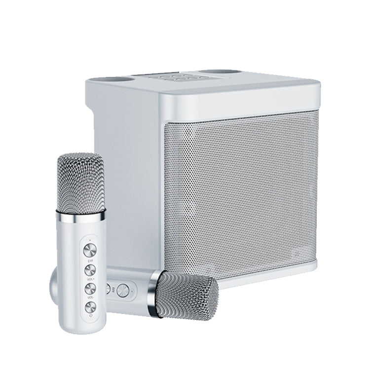 YS-203 Bluetooth Karaoke Speaker Wireless Microphone(Silver) - Microphone by buy2fix | Online Shopping UK | buy2fix