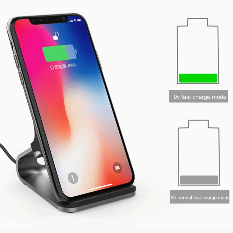 HAMTOD M5 15W Intelligent Dual Coil Design Qi Standard Holder Wireless Charger with Indicator Light, Support Fast Charging(Silver) - Apple Accessories by HAMTOD | Online Shopping UK | buy2fix