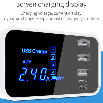 CDA30 20W 3 USB Ports + USB-C / Type-C Ports Multi-function Charger with LED Display, AU Plug - Multifunction Charger by buy2fix | Online Shopping UK | buy2fix