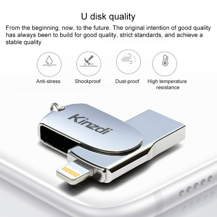 Kinzdi 256GB USB 2.0 + 8 Pin Interface Metal Twister Flash U Disk (Silver) - USB Flash Drives by Kinzdi | Online Shopping UK | buy2fix