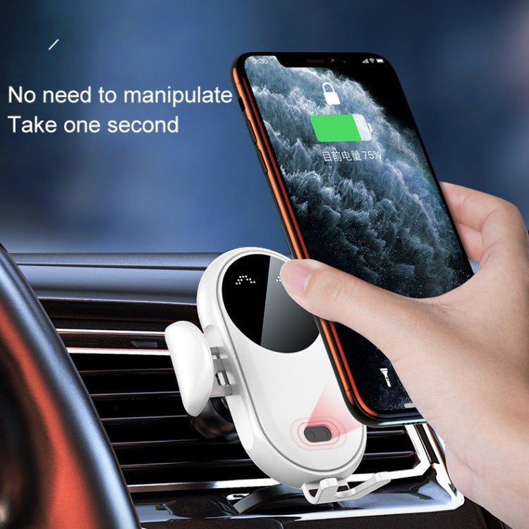 K10 15W Max Output Infrared Sensor Car Air Outlet Bracket Wireless Charger(White) - In Car by buy2fix | Online Shopping UK | buy2fix