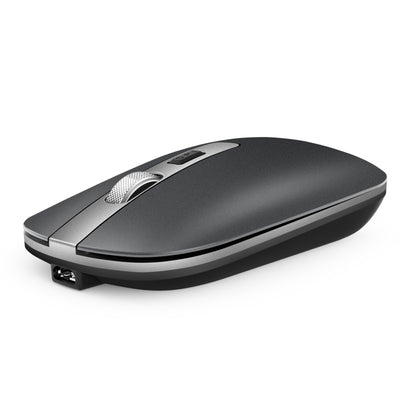 HXSJ M30 Rechargeable Wireless Mouse Metal Wheel Mute 2.4G Office Mouse 500 mAh Built-in Battery(Grey) - Computer & Networking by HXSJ | Online Shopping UK | buy2fix