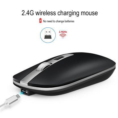 HXSJ M30 Rechargeable Wireless Mouse Metal Wheel Mute 2.4G Office Mouse 500 mAh Built-in Battery(Grey) - Computer & Networking by HXSJ | Online Shopping UK | buy2fix