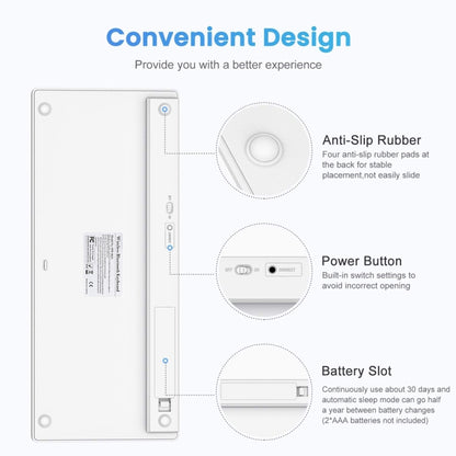 WB-8022 Ultra-thin Wireless Bluetooth Keyboard for iPad, Samsung, Huawei, Xiaomi, Tablet PCs or Smartphones, Russian Keys(Silver) - Computer & Networking by buy2fix | Online Shopping UK | buy2fix