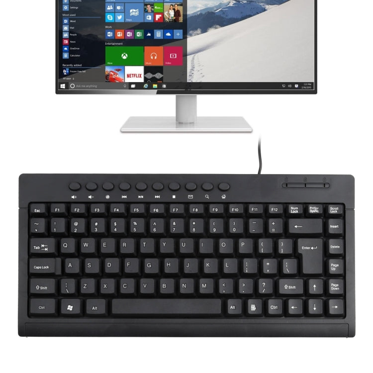 KB-301A Multimedia Notebook Mini Wired Keyboard, English Version (Black) -  by buy2fix | Online Shopping UK | buy2fix