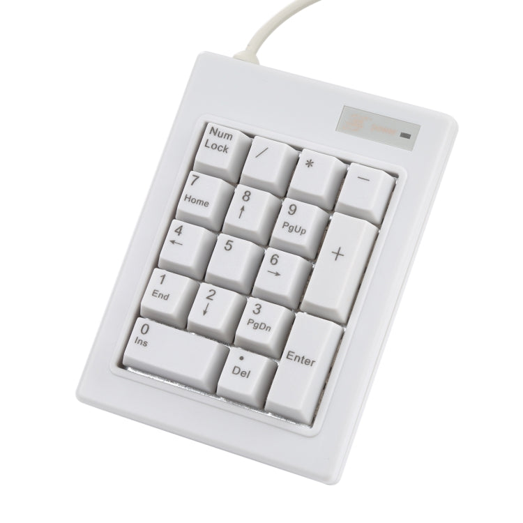 DX-17A 17-keys USB Wired Mechanical Black Shaft Mini Numeric Keyboard(White) - Mini Keyboard by buy2fix | Online Shopping UK | buy2fix