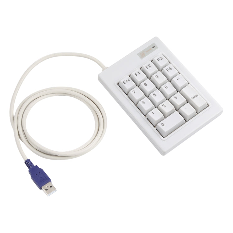 DX-18A 18-keys USB Wired Mechanical Black Shaft Mini Numeric Keyboard (White) - Mini Keyboard by buy2fix | Online Shopping UK | buy2fix