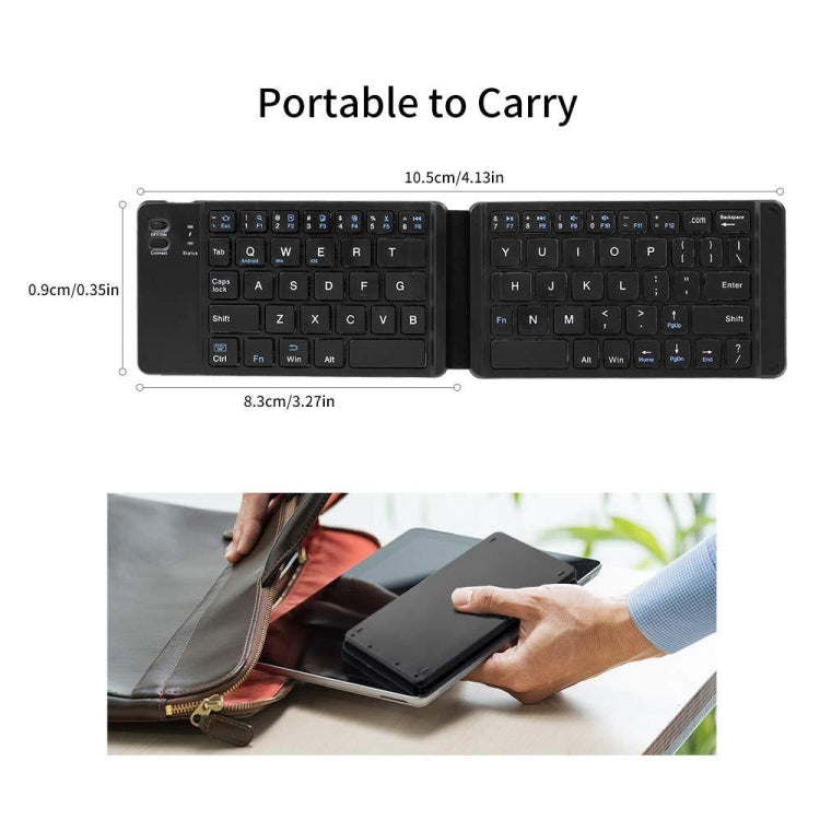 Mini Wireless Bluetooth Folding Keyboard (White) - Wireless Keyboard by buy2fix | Online Shopping UK | buy2fix