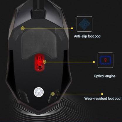 FOREV FV136 1000dpi Wired Gaming RGB Lighted Mouse (Black) - Wired Mice by buy2fix | Online Shopping UK | buy2fix