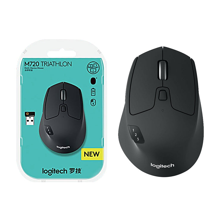 Logitech M720 1000DPI 2.4GHz Wireless Bluetooth Multimode Mouse (Black) - Wireless Mice by Logitech | Online Shopping UK | buy2fix