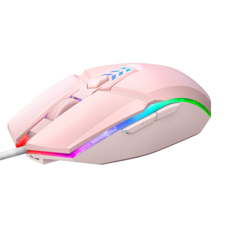 S700 Colorful Light USB Wired Office Gaming Mouse (Pink) - Wired Mice by buy2fix | Online Shopping UK | buy2fix