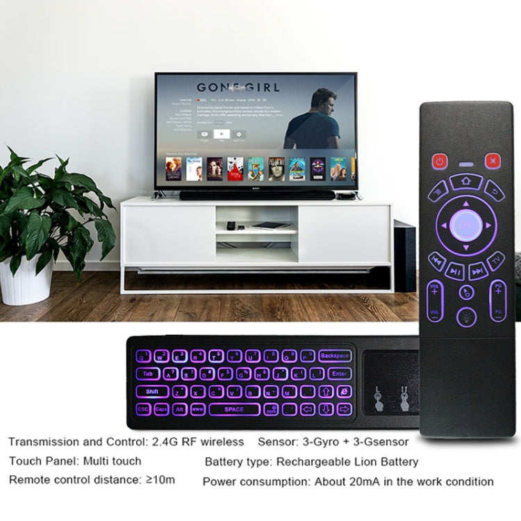 T6 Colorful Light Version Air Mouse 2.4GHz Wireless Keyboard Remote Controller with Touchpad & IR Learning for PC, Android TV Box / Smart TV, Multi-media Devices - MINI PC Accessories & Gadgets by buy2fix | Online Shopping UK | buy2fix