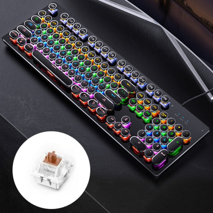 YINDIAO Electroplating Punk Mixed Light USB Mechanical Gaming Wired Keyboard, Tea Shaft (Black) - Wired Keyboard by YINDIAO | Online Shopping UK | buy2fix