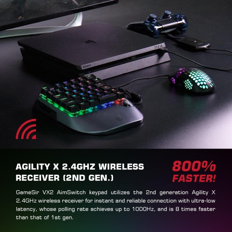 GameSir  VX2 AimSiwtch One-handed Wireless Gaming Keyboard & Mouse Kit(Black) - GameSir Accessories by GameSir | Online Shopping UK | buy2fix