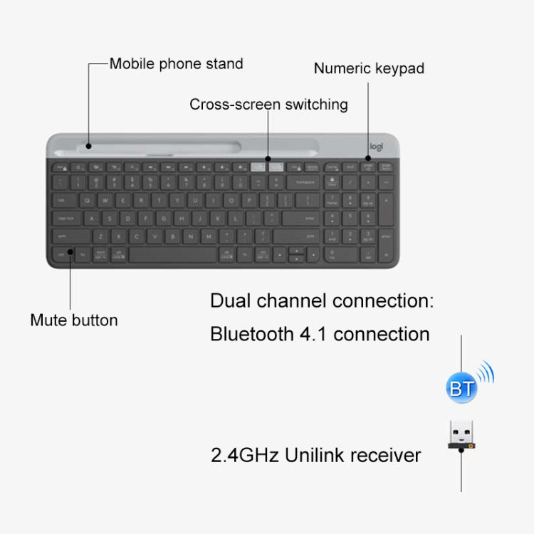 Logitech K580 Dual Modes Thin and Light Multi-device Wireless Keyboard with Phone Holder (Black) - Computer & Networking by Logitech | Online Shopping UK | buy2fix