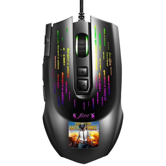 HXSJ J500 7 Keys RGB Programmable Display Screen Gaming Wired Mouse - Wired Mice by HXSJ | Online Shopping UK | buy2fix