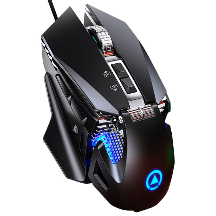 YINDIAO G10 7200DPI 7-modes Adjustable 7-keys RGB Light Wired Metal Mechanical Hard Core Macro Mouse, Style: Audio Version(Black) - Computer & Networking by YINDIAO | Online Shopping UK | buy2fix