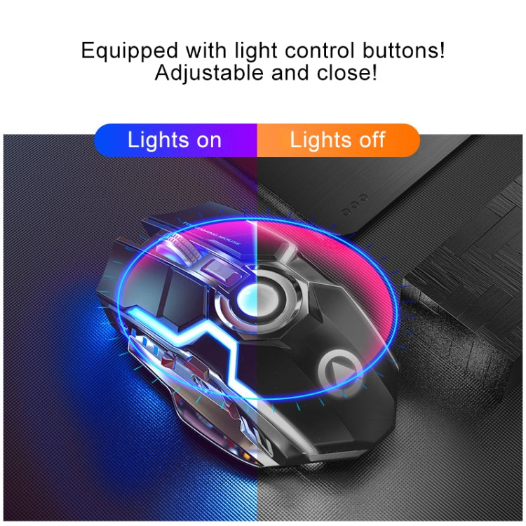 YINDIAO A5 2.4GHz 1600DPI 3-modes Adjustable Rechargeable RGB Light Wireless Silent Gaming Mouse (Black) - Wireless Mice by YINDIAO | Online Shopping UK | buy2fix