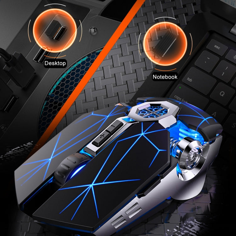 YINDIAO A7 2.4GHz 1600DPI 3-modes Adjustable 7-keys Rechargeable RGB Light Wireless Silent Gaming Mouse (Black) - Computer & Networking by YINDIAO | Online Shopping UK | buy2fix