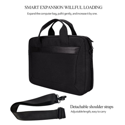 DJ06 Oxford Cloth Waterproof Wear-resistant Portable Expandable Laptop Bag for 13.3 inch Laptops, with Detachable Shoulder Strap(Black) - 13.3 inch by buy2fix | Online Shopping UK | buy2fix