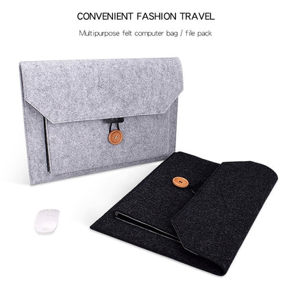 ND06 Multi-purpose Felt Button Laptop Inner Bag for 15.4 inch Laptop(Grey) - 15 inch by buy2fix | Online Shopping UK | buy2fix