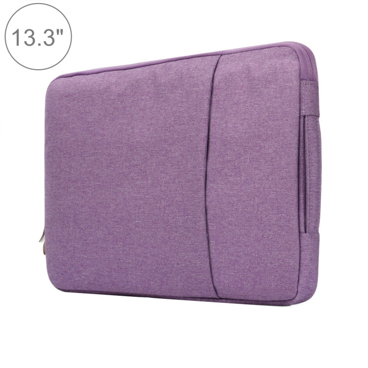 13.3 inch Universal Fashion Soft Laptop Denim Bags Portable Zipper Notebook Laptop Case Pouch for MacBook Air / Pro, Lenovo and other Laptops, Size: 35.5x26.5x2cm (Purple) - 13.3 inch by buy2fix | Online Shopping UK | buy2fix