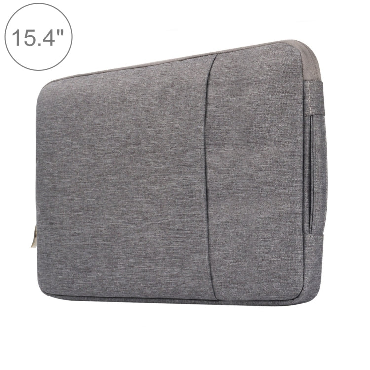 15.4 inch Universal Fashion Soft Laptop Denim Bags Portable Zipper Notebook Laptop Case Pouch for MacBook Air / Pro, Lenovo and other Laptops, Size: 39.2x28.5x2cm (Grey) -  by buy2fix | Online Shopping UK | buy2fix