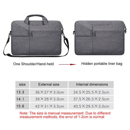 ST02S Waterproof Tear Resistance Hidden Portable Strap One-shoulder Handbag for 13.3 inch Laptops, with Suitcase Belt(Black) - 13.3 inch by buy2fix | Online Shopping UK | buy2fix