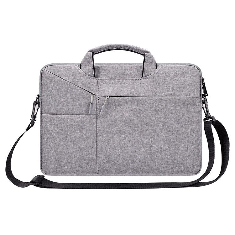 ST02S Waterproof Tear Resistance Hidden Portable Strap One-shoulder Handbag for 15.6 inch Laptops, with Suitcase Belt(Light Grey) - Computer & Networking by buy2fix | Online Shopping UK | buy2fix