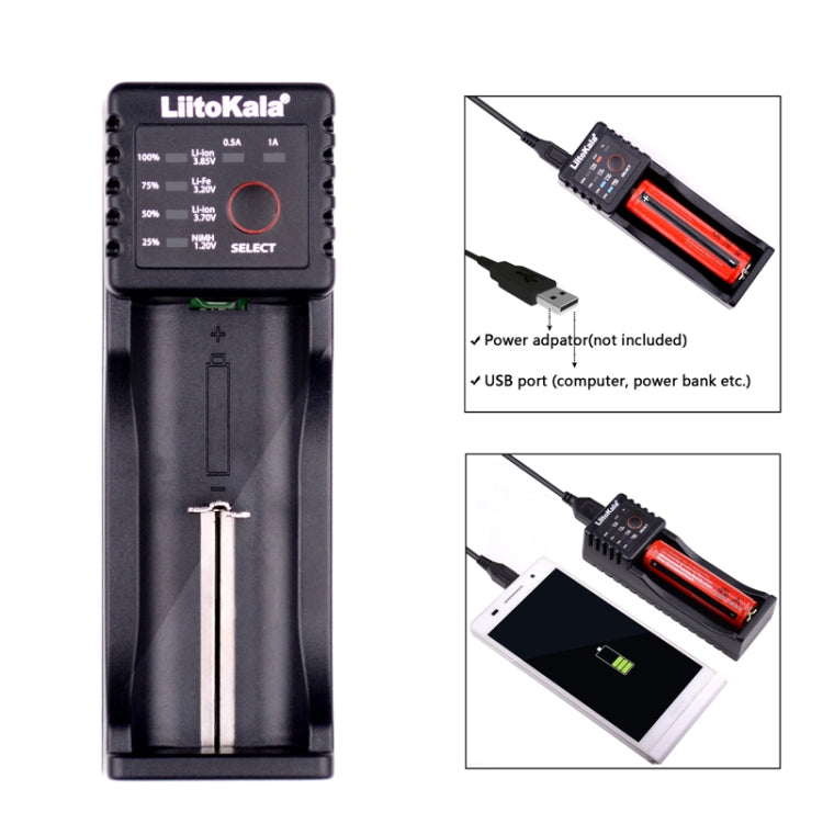 LiitoKala Lii-100 Battery Charger for Li-ion IMR 18650, 18490, 18350, 17670, 17500, 16340 (RCR123), 14500, 10440 - Consumer Electronics by buy2fix | Online Shopping UK | buy2fix