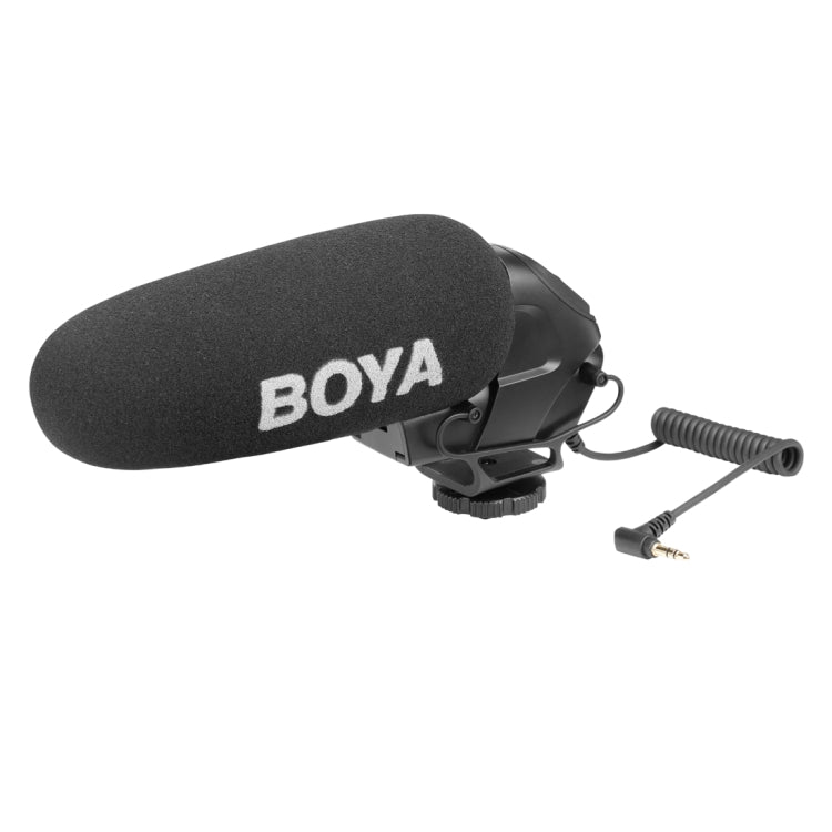 BOYA BY-BM3030 Shotgun Super-cardioid Condenser Broadcast Microphone with Windshield for Canon / Nikon / Sony DSLR Cameras (Black) - Camera Microphone by BOYA | Online Shopping UK | buy2fix