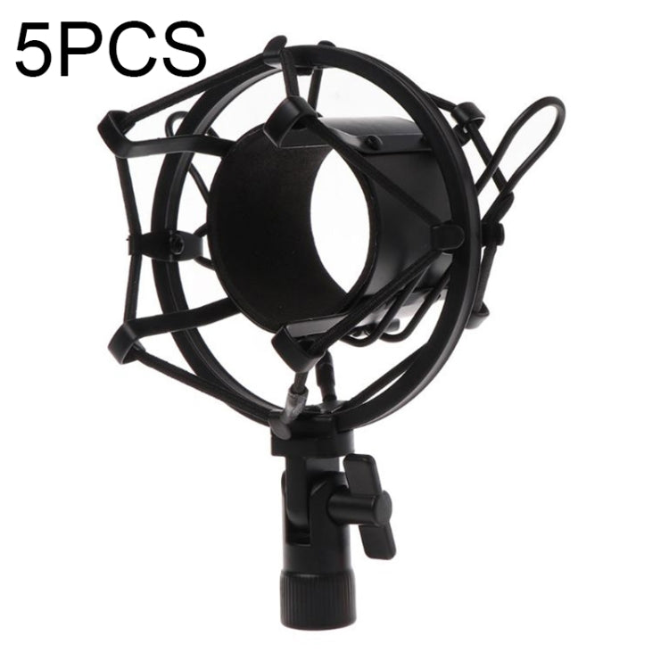 5 PCS Condenser Microphone 46mm Plastic Shockproof Mount Holder (Black) - Consumer Electronics by buy2fix | Online Shopping UK | buy2fix