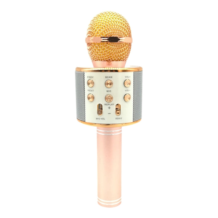 WS-858 Metal High Sound Quality Handheld KTV Karaoke Recording Bluetooth Wireless Microphone, for Notebook, PC, Speaker, Headphone, iPad, iPhone, Galaxy, Huawei, Xiaomi, LG, HTC and Other Smart Phones(Rose Gold) - Consumer Electronics by buy2fix | Online Shopping UK | buy2fix