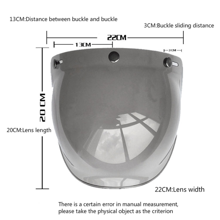 Soman Motorcycle Bubble Visor Open Face Helmet Visor Helmet Windshield Shield with Transparent Frame(Transparent) - Helmets by SOMAN | Online Shopping UK | buy2fix